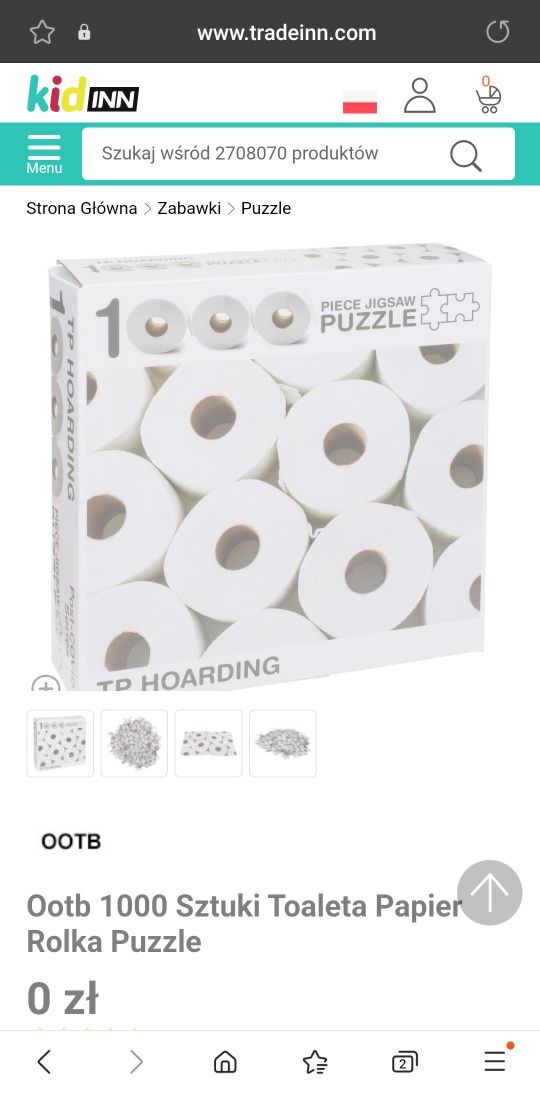 Puzzle papier toaletowy 1000 elementów nowe w folii