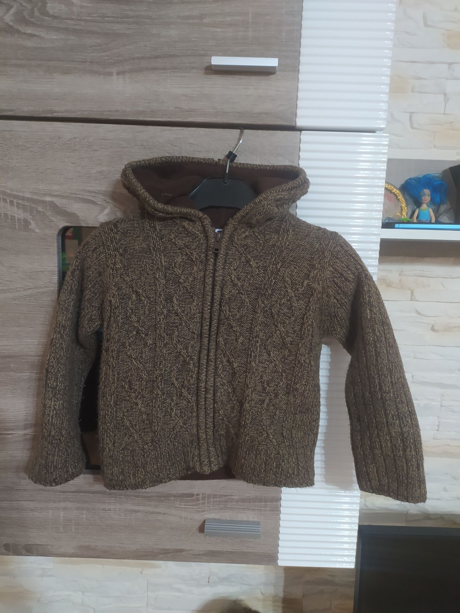 Sweter na polarze rozpinany gruby ciepły bluza zapinany 98