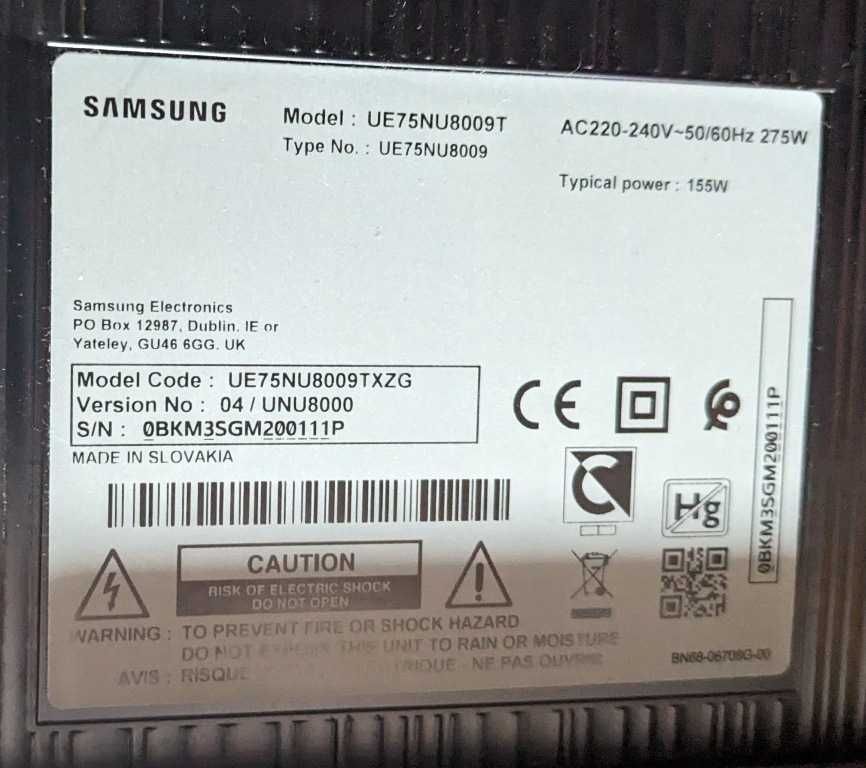 Телевізор Samsung UE75NU8009T Німечина