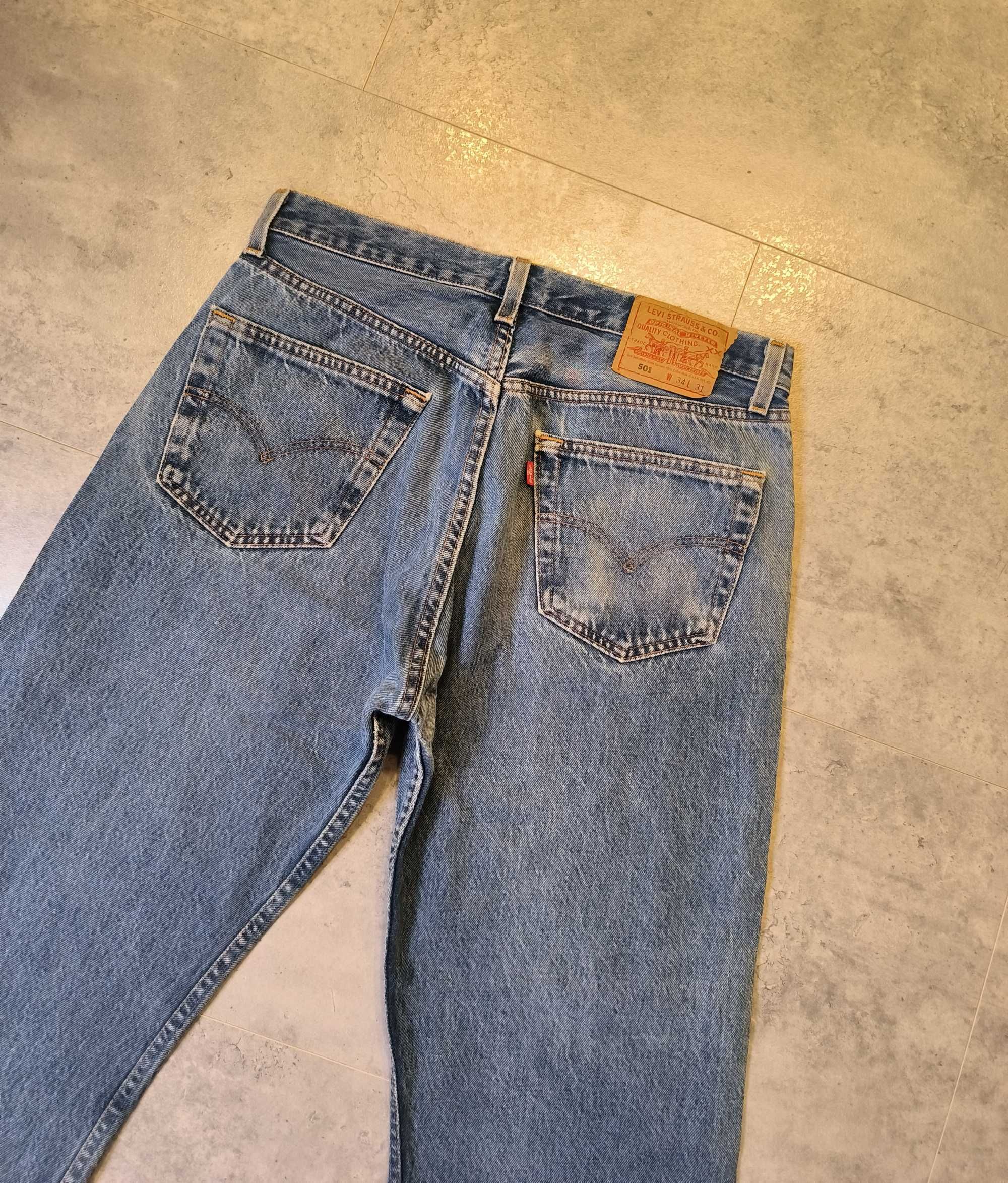 Levi's Spodnie Dżinsowe Jeansy 501 Levis Niebieskie