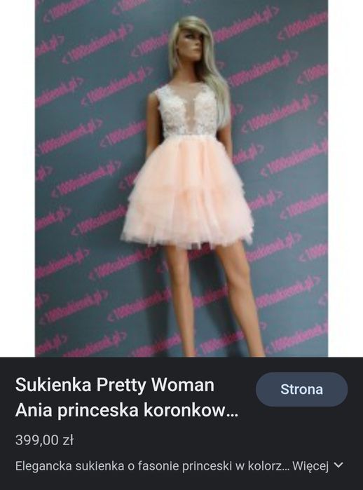 Piękna krótka sukienka koronka M