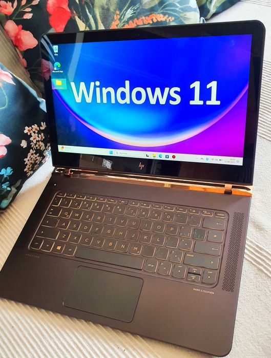 GOLD Windows11 HP Pro Spectre FHD wąski śliczny laptop Złoty usb-c SSD