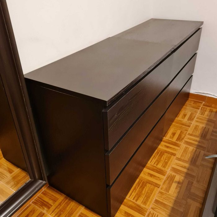 Cómoda MALM c/ 3 gavetas, pret-cast - IKEA