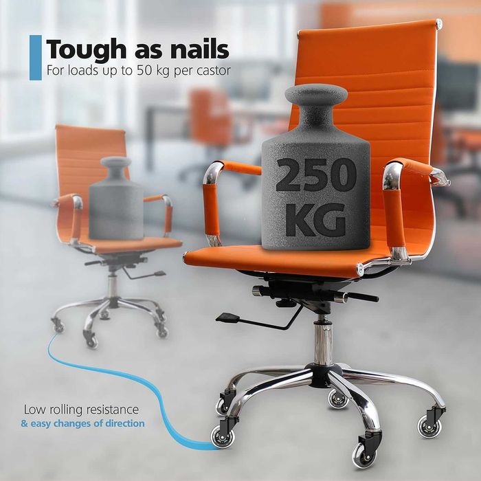 kółka obrotowe do krzeseł biurowych fotela 5 szt. 22x10mm ravn haman