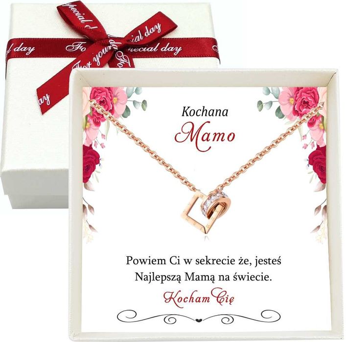 Naszyjnik Celebrytka dla MAMY Geometryczna z Cyrkoniami