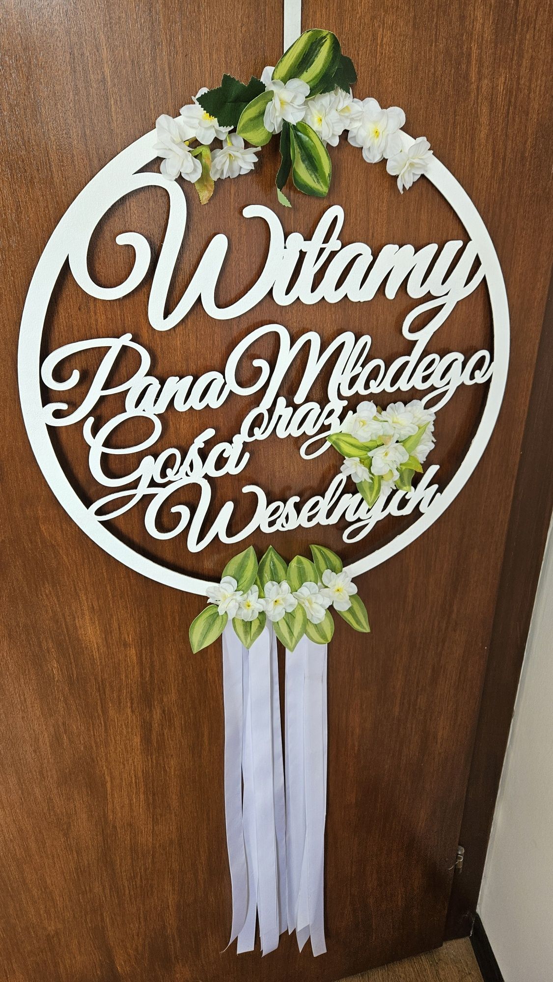 Ozdoba weselna-Witamy Pana Młodego i gości  weselnych