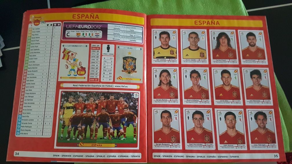 Caderneta completa de cromos Euro 2012