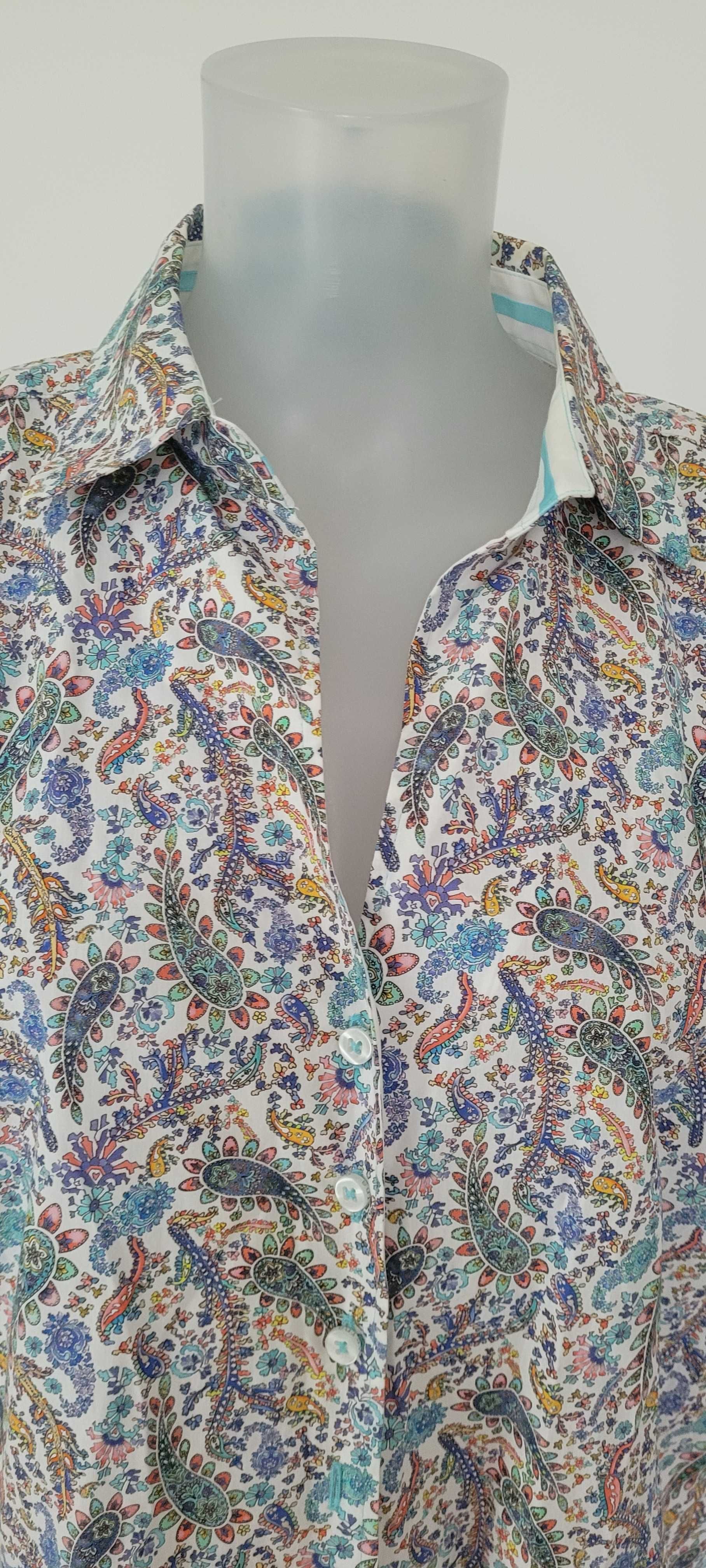 Bluzka koszula wielokolorowa bawełna Eterna, rozmiar 44