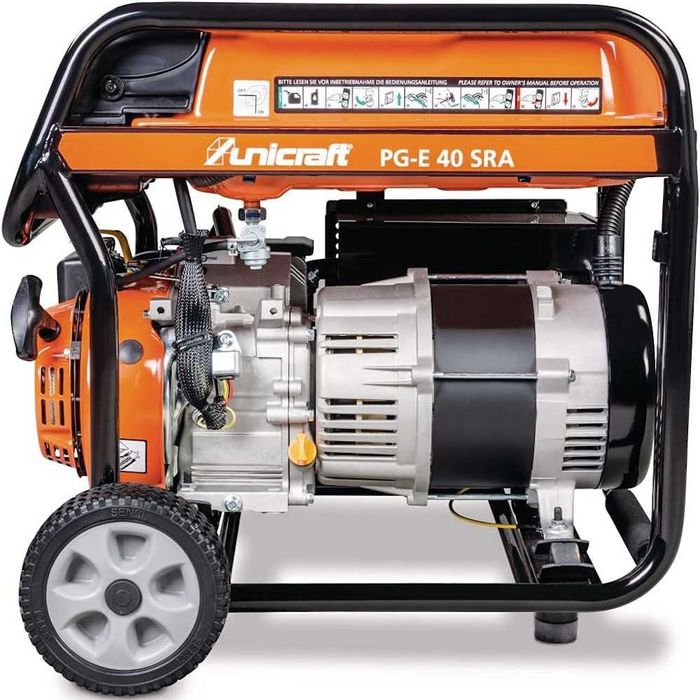 Бензиновый генератор UNICRAFT 4 кВт, медная обмотка, ручной запуск.