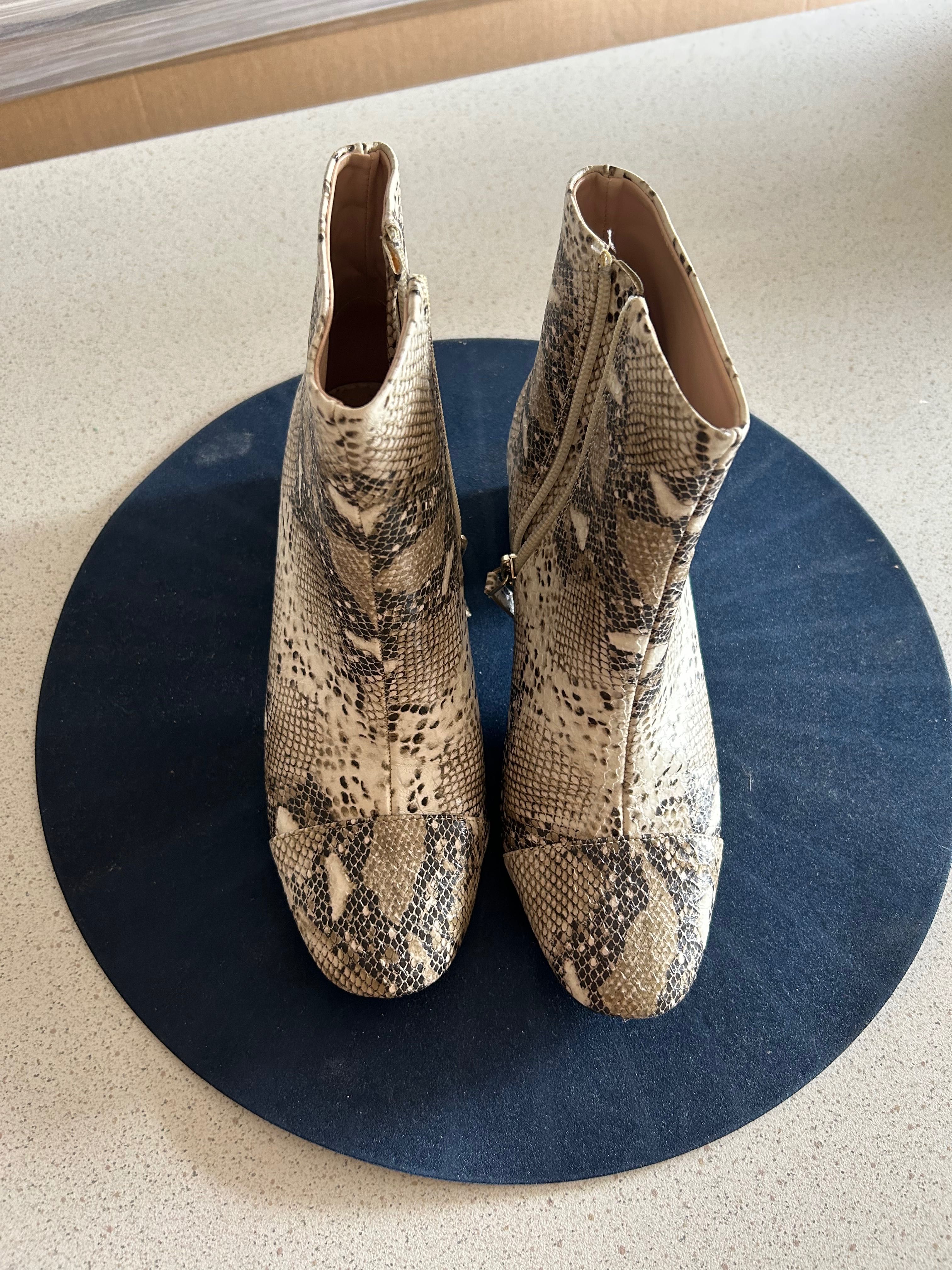 Botins usados com estampa serpente