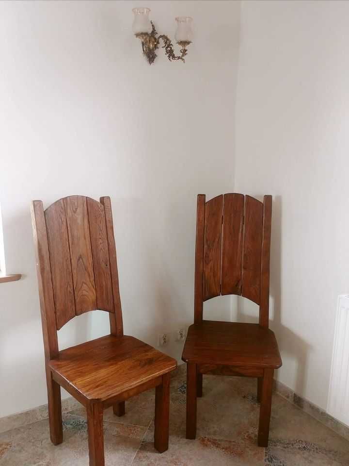 Komplet pięknych krzeseł Boho, wesele, młoda Para, stylizowanych, lity