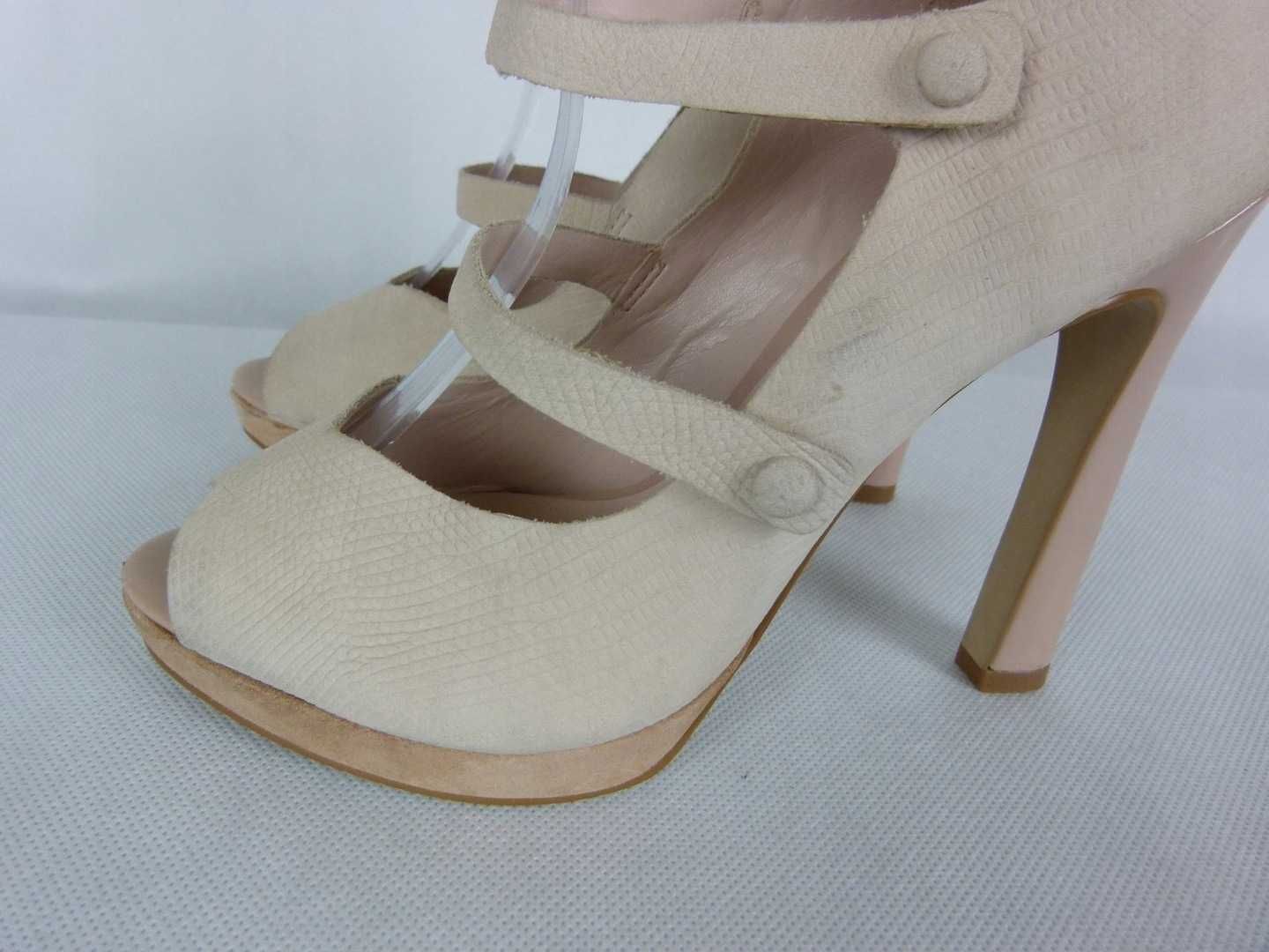 River Island skórzane sandały cream 6 / 39 25,5 cm