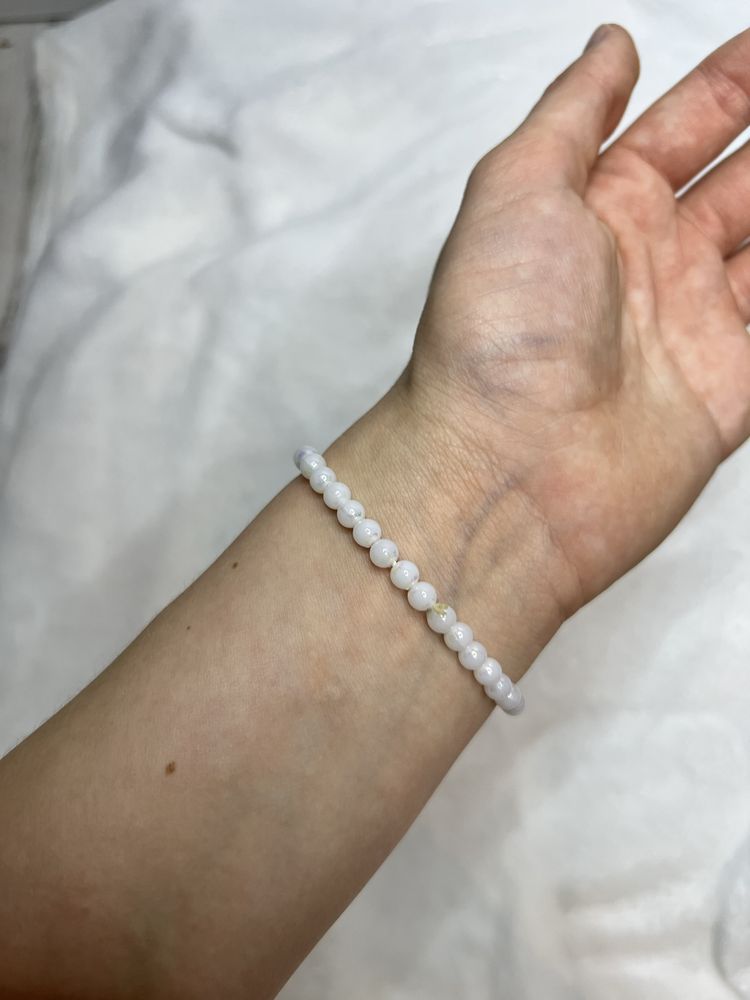 Bransoletka śnieżynka korale koraliki aurora zorza polarna casual 15