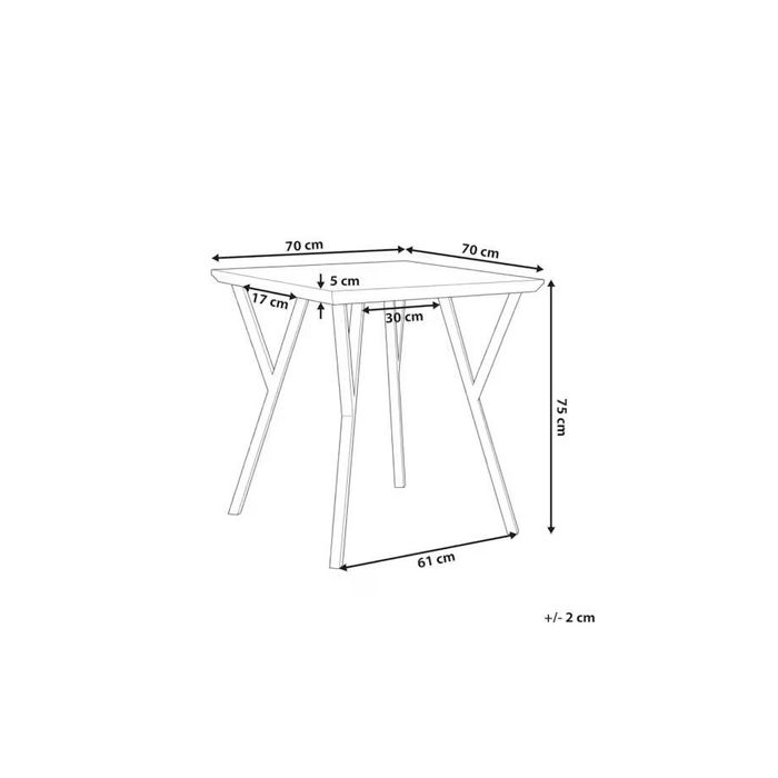 Stół jadalny 70x70 cm wysokość 75cm + dwa szare krzesła