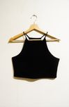 Czarny crop top na ramiączkach River Island M 38 bluzka shirt vintage