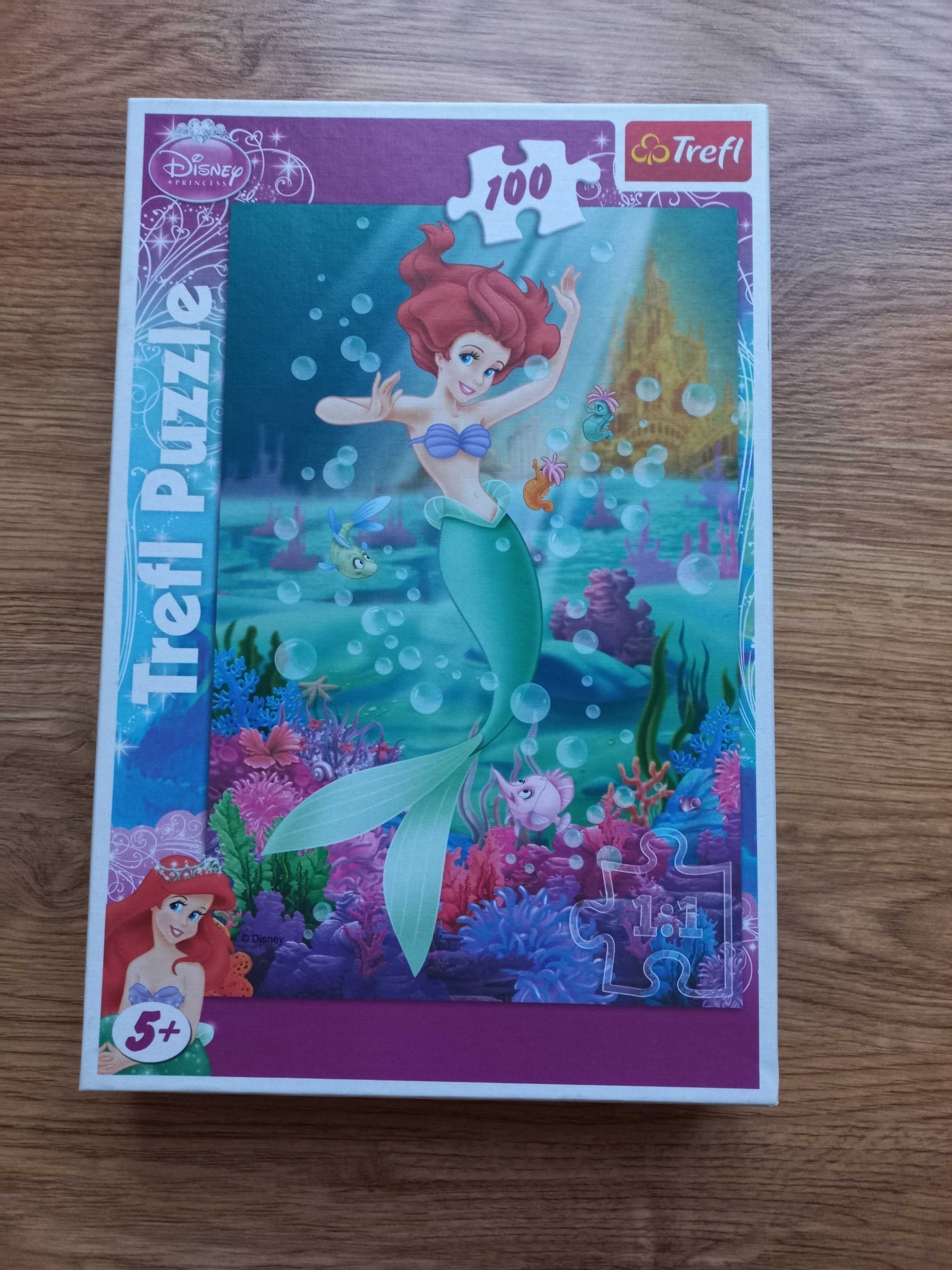 Puzzle Trefl Syrenka Ariel 100el + Myszka Minnie 160el