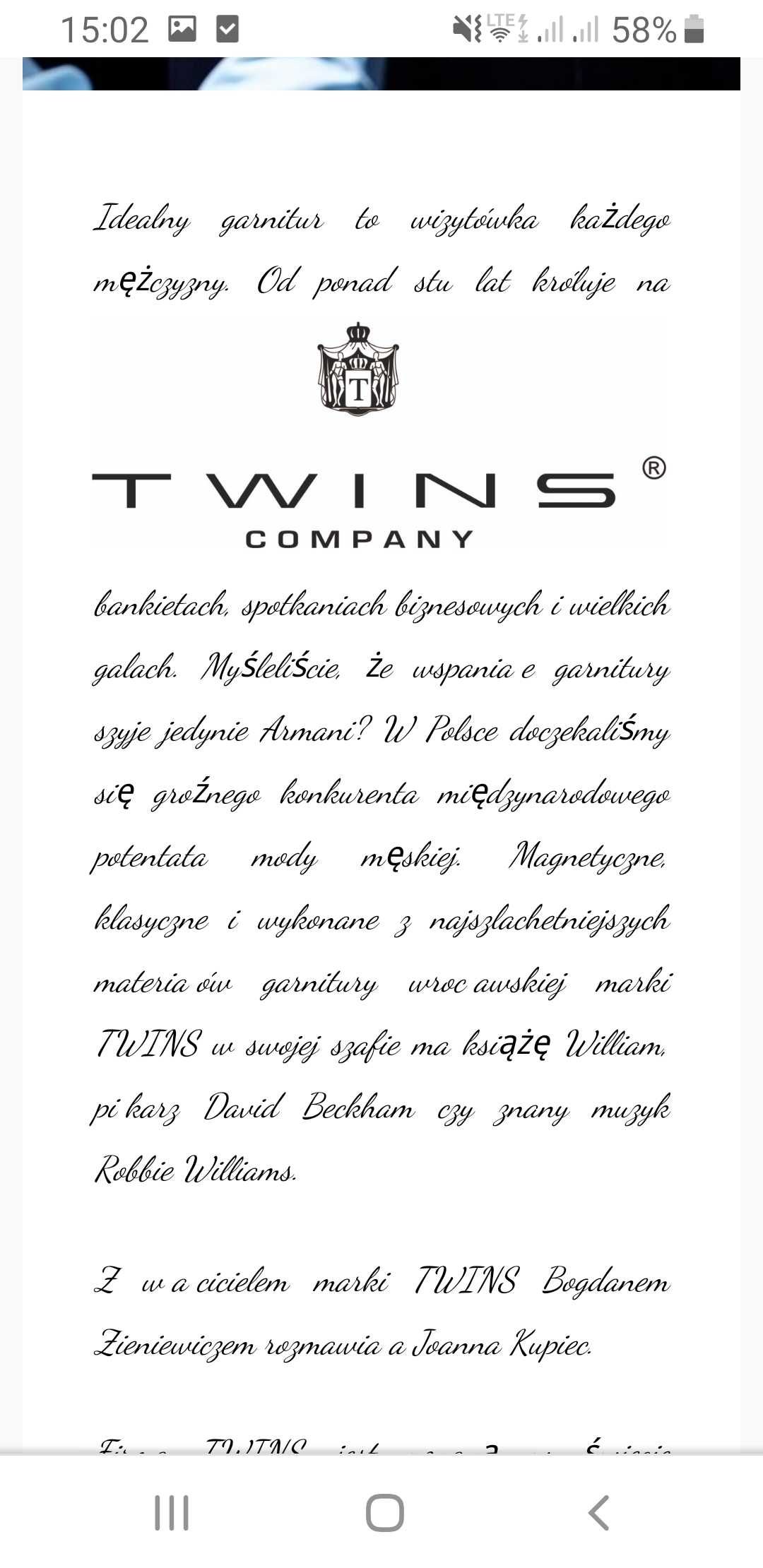 Twins garnitur piękny szary XXL-XXXL