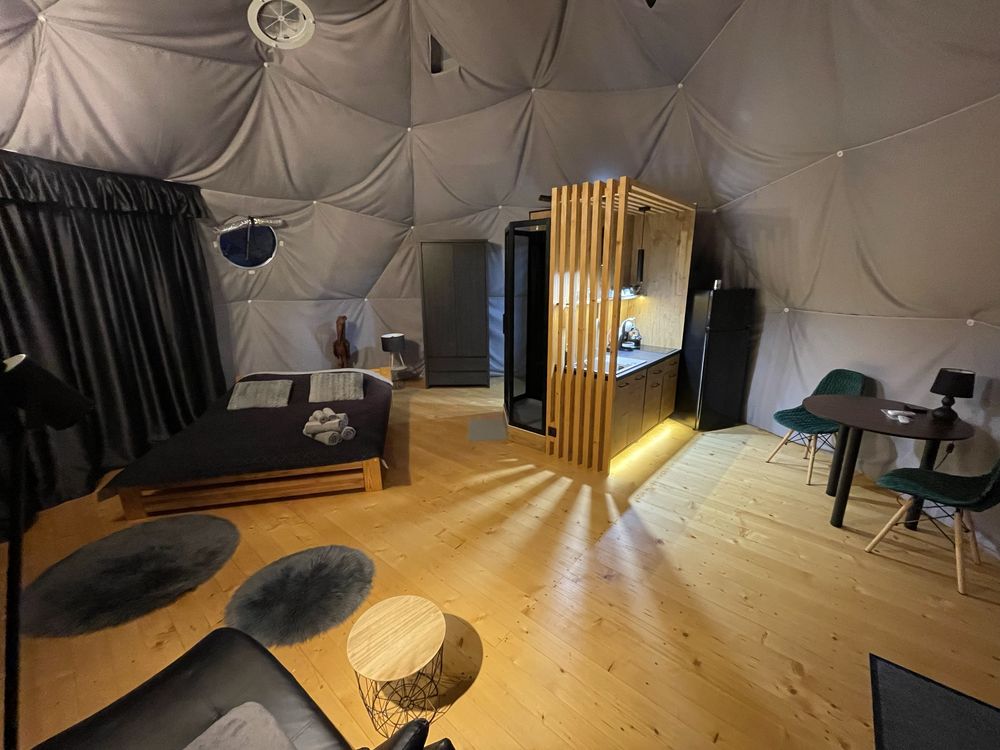 Namiot sferyczny, 7m, wersja ZIMOWA, kopułowy, wersja Kanady Glamping