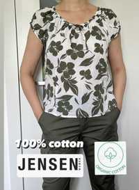 Jensen letnia bluzka w zielone kwiaty