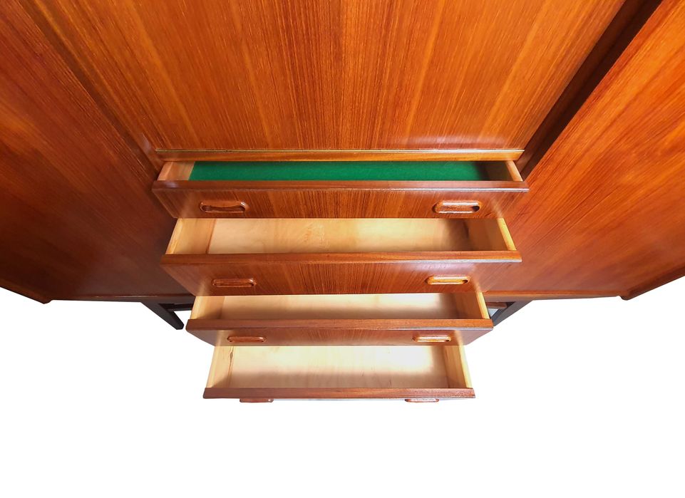 Duńska komoda, regał, Highboard, tekowy, vintage, lata 60.