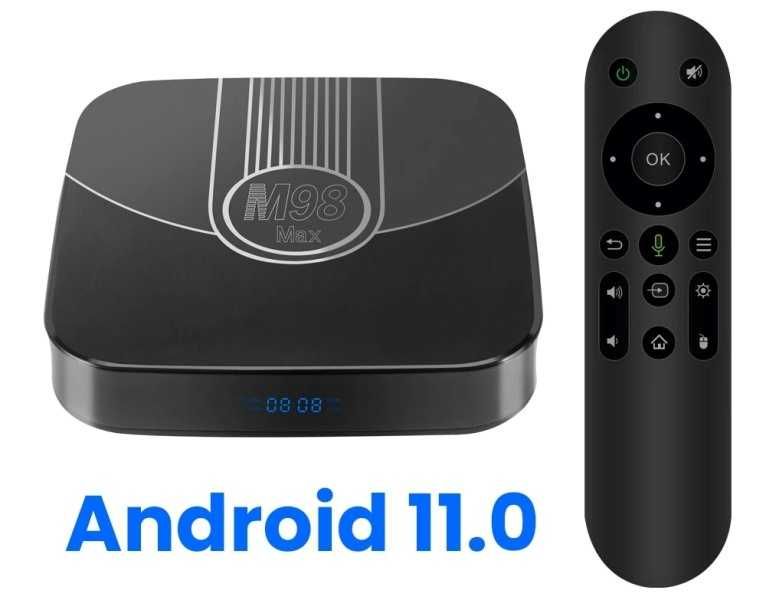 Смарт Андроид ТВ приставка IPTV 4/32 11 Android + голосовой пульт