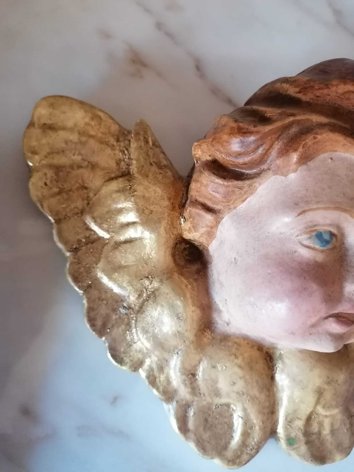 Escultura anjo pintado à mão pendurar