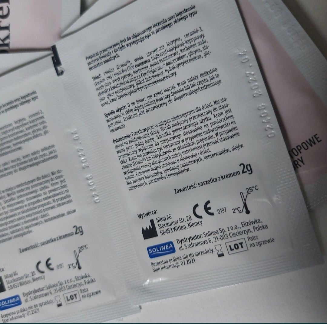 Ectokrem krem z ektoiną 20 saszetek po 2g