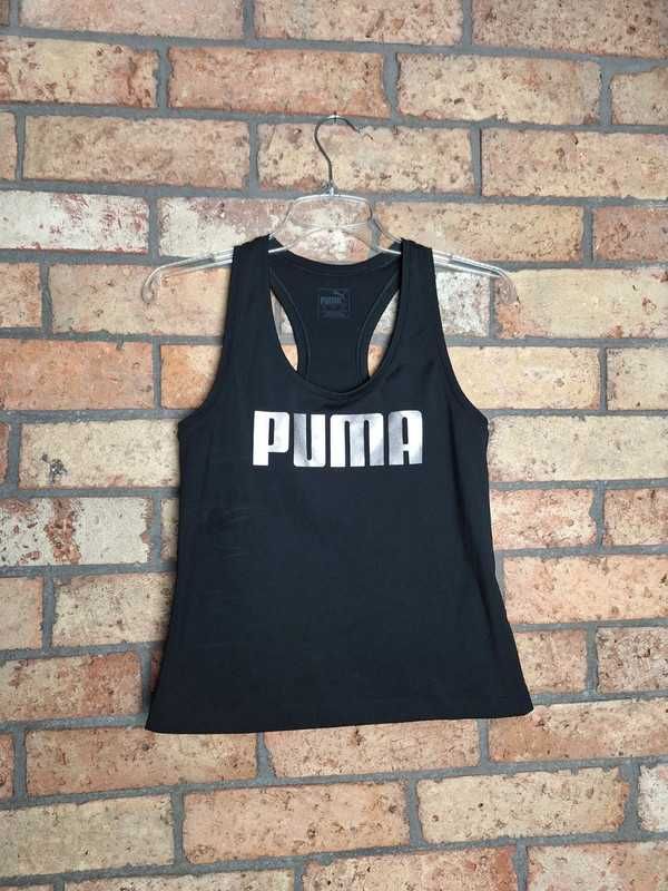 Koszulka top sportowa bokserka srebrny napis Puma logo pilates 36 8 S