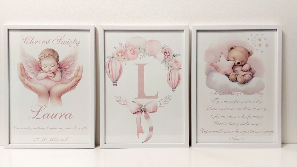 Plakaty#aniołstróż#dziecko#metryczka