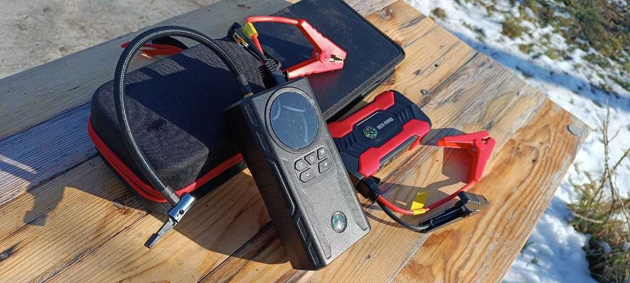 Бустер 1800А, пусковий пристрій, компресор, Jump Starter + Power Bank