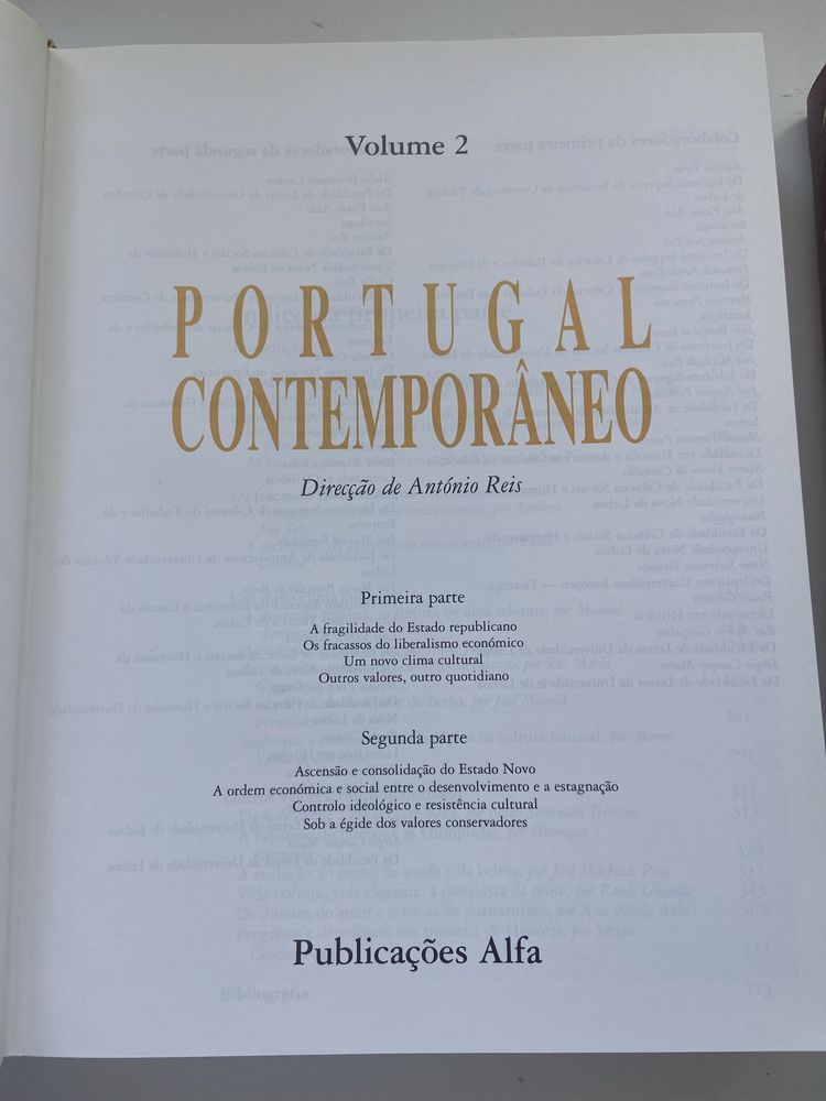 3 volumes Portugal Contemporâneo