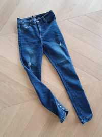 Spodnie jeansy rurki guziki L