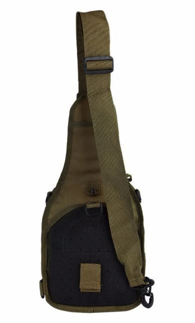 Сумка рюкзак MOLLE однолямочный Черный и Олива + Тактические перчатки