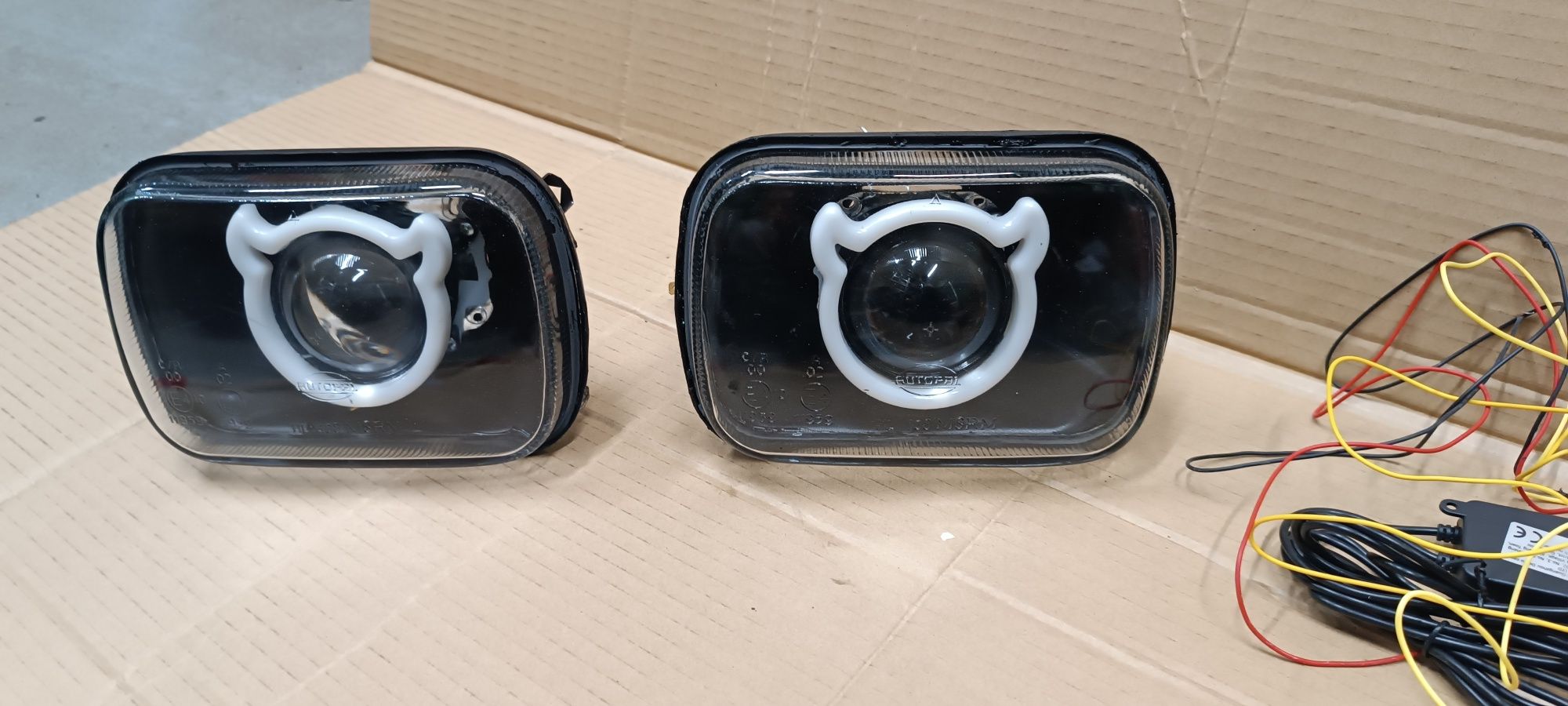 Fiat 126p lampy tuningowe ringi LED gładkie szkło clear custom