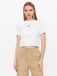T-shirt prążkowany biały Calvin Klein M