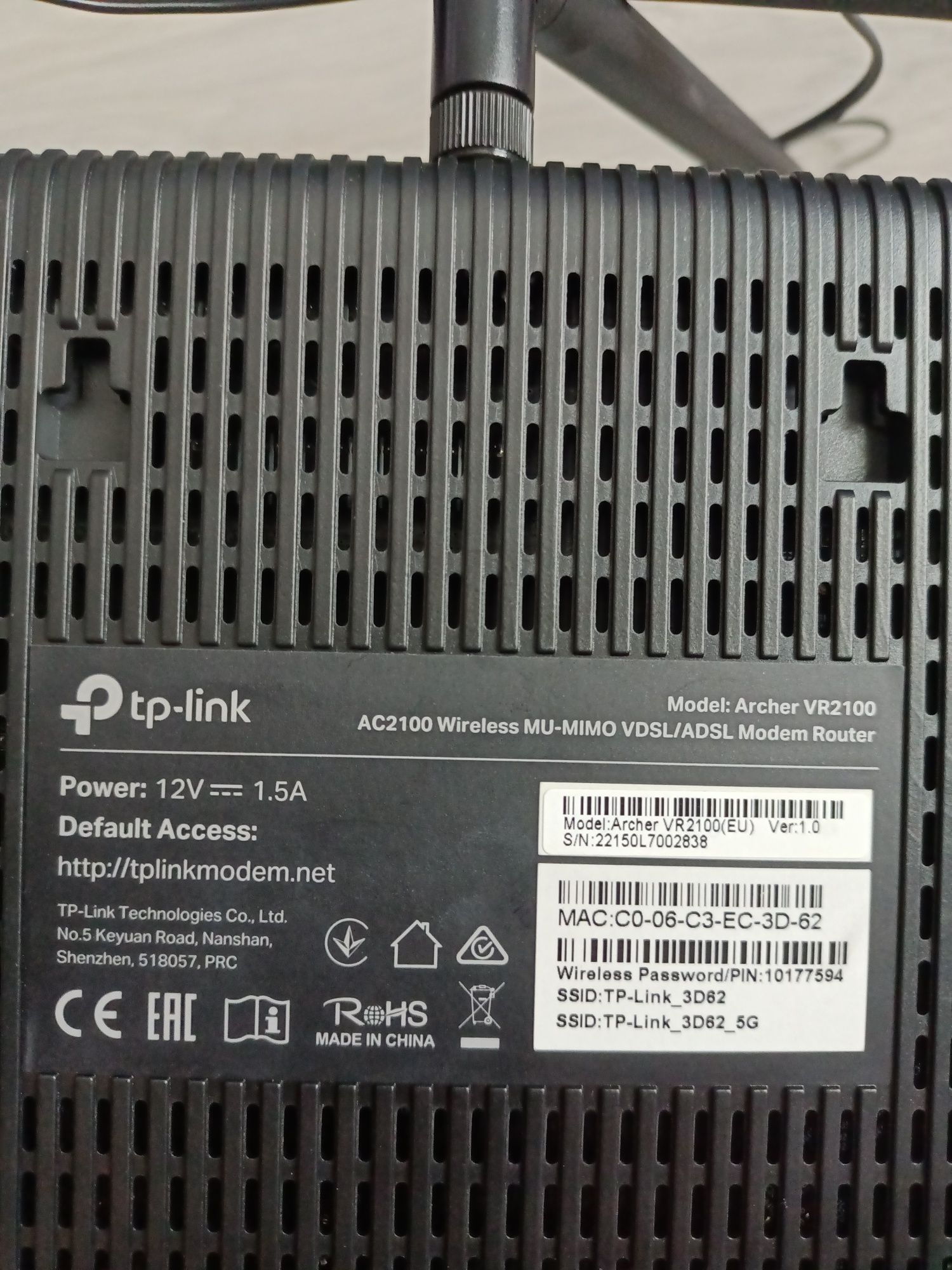 Router TP-Link vr2100 ac2100