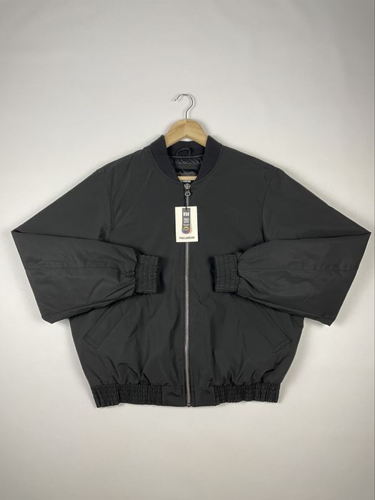 Бомбер Pull&Bear Bomber Jacket (S) чорний теплий чоловічий на осінь