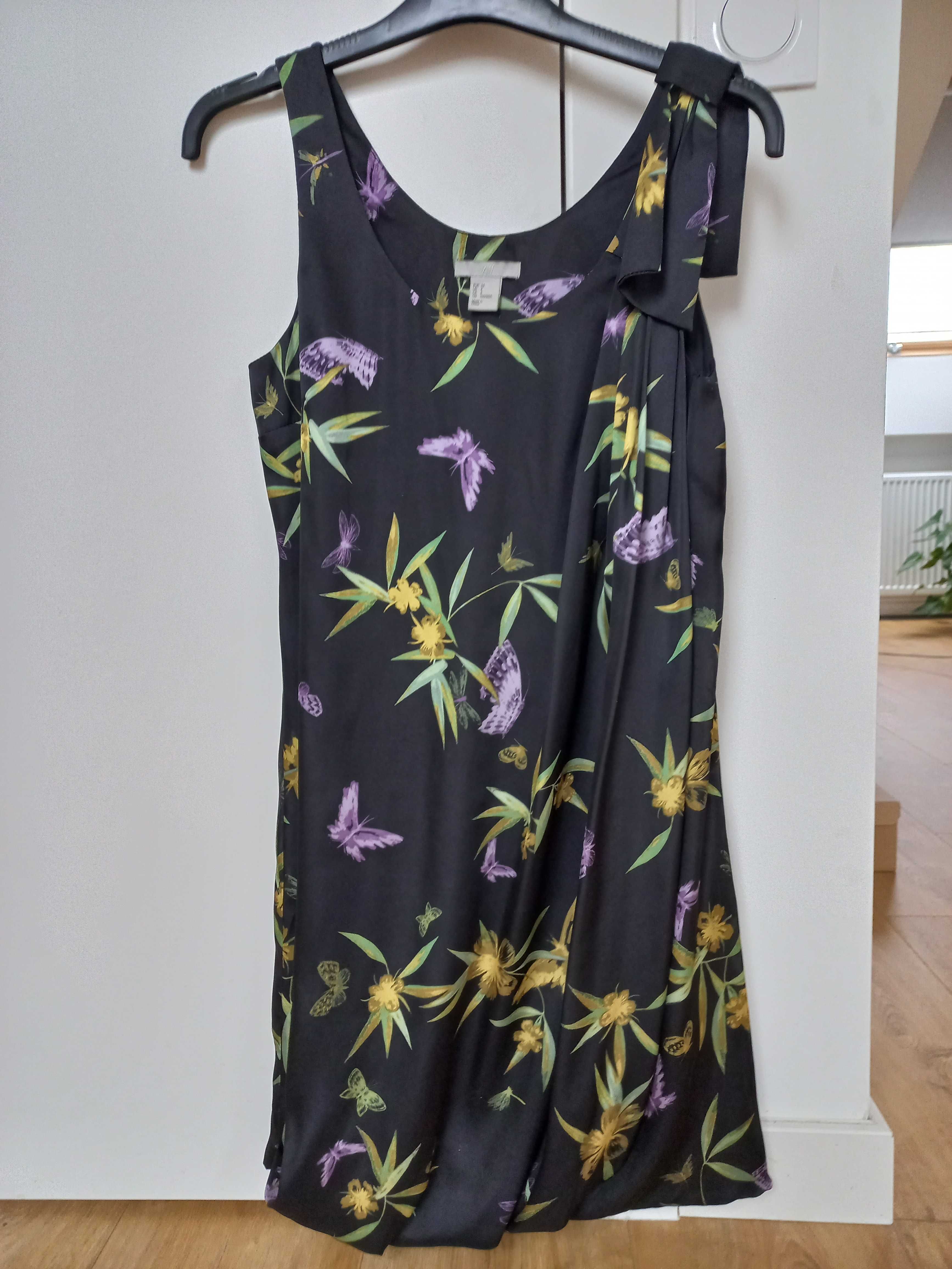 Sukienka H&M satynowa w kwiaty