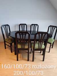 Stół rozkladany+6 krzeseł+komoda