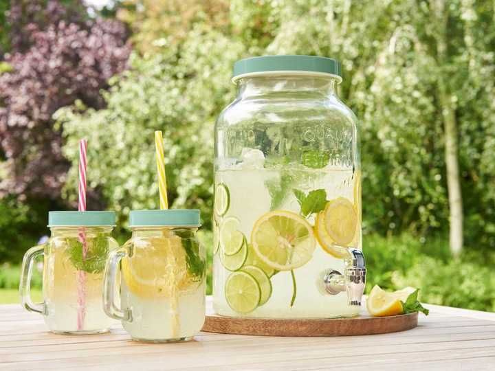 Ernesto home Szklany dozownik do napojów z kranikiem 5,6 l