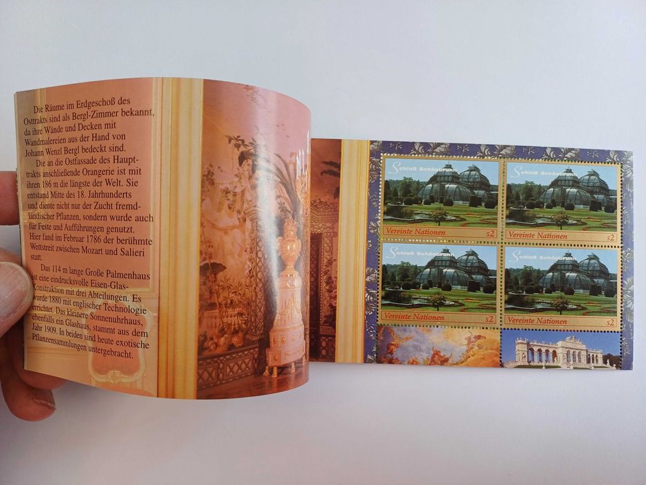 Filatelia - Carteira/Booklet ONU-Viana Palácio de Schonbrun – 1998