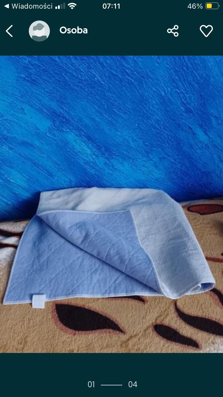 Podkład na łóżko nie przemakalny 72x77