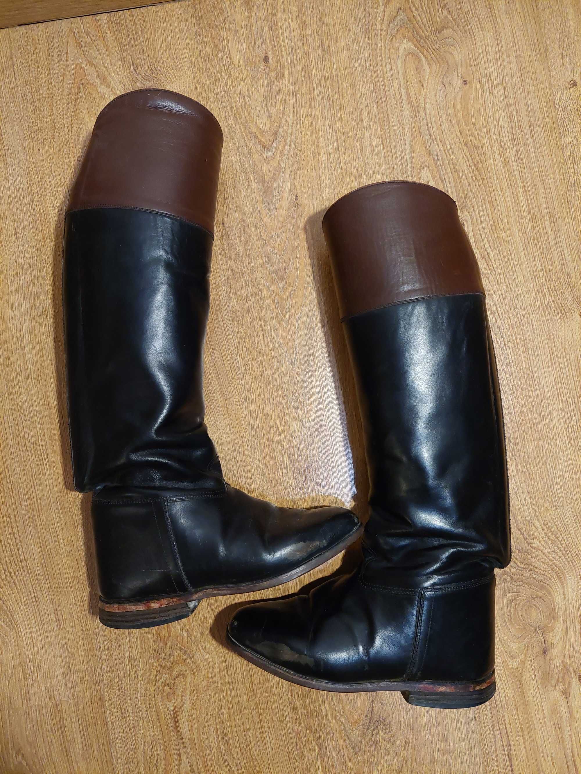 Skórzane buty jeździeckie oficerki r. 38/38,5