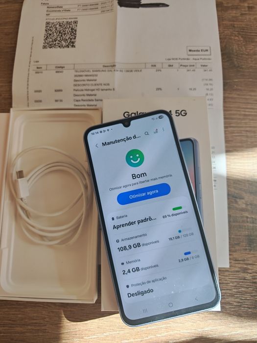 Samsung A34 5G 6GB/128GB Dual Sim Violeta Seminovo C/Garantia