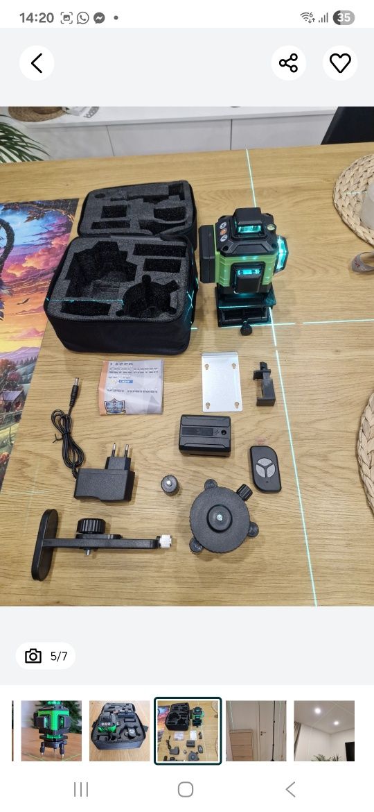Novo Nível Laser 4D 16 Linhas 360º – Autonivelante com Tripé 2m