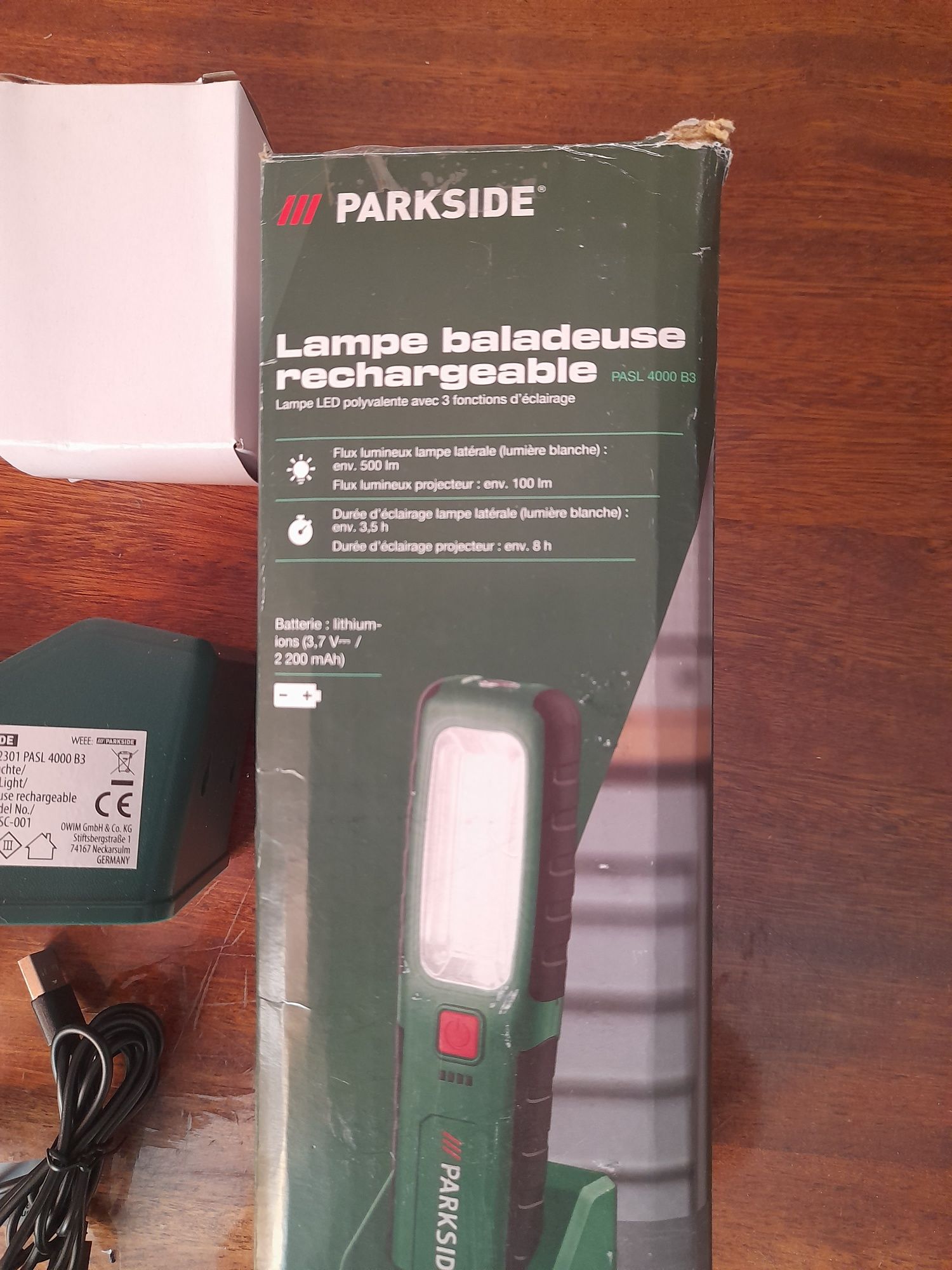 Ліхтарик акумуляторний parkside PASL 4000 B3