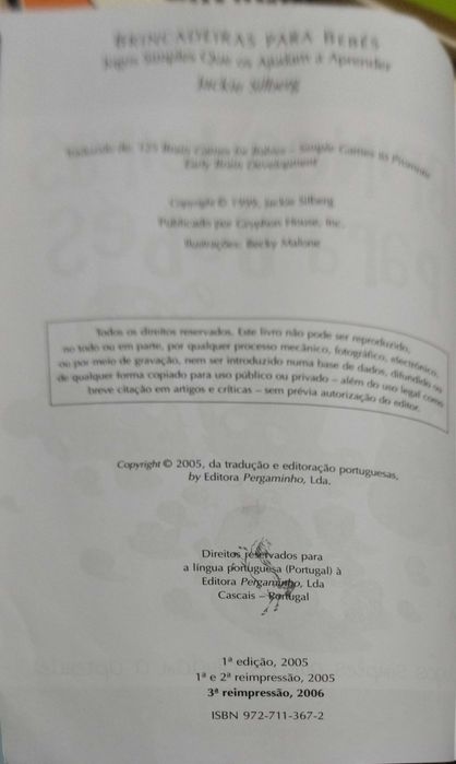 Livro Brincadeiras para Bebés, Jackie Silberg
