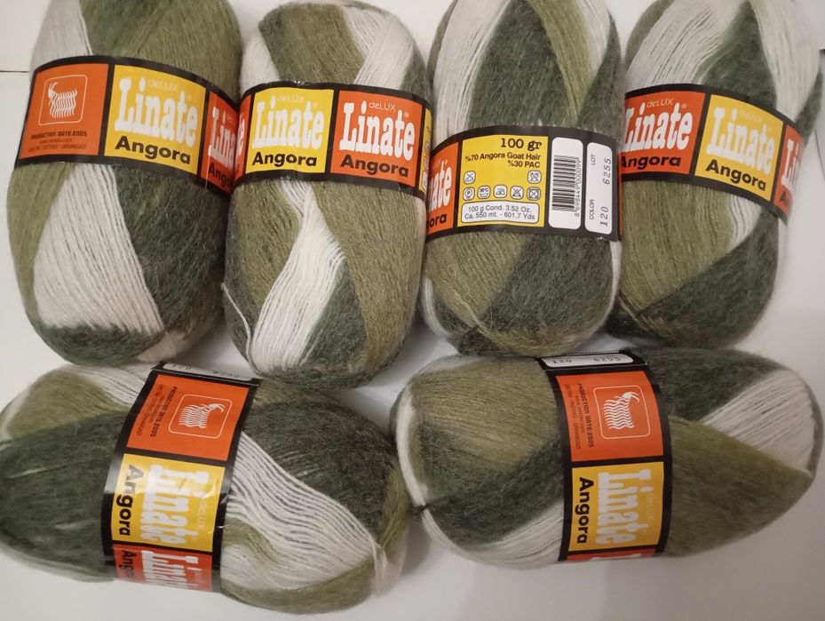 Нитки для в'язання Пряжа Linate Angora deLUX  колір 120, 164, YarnArt