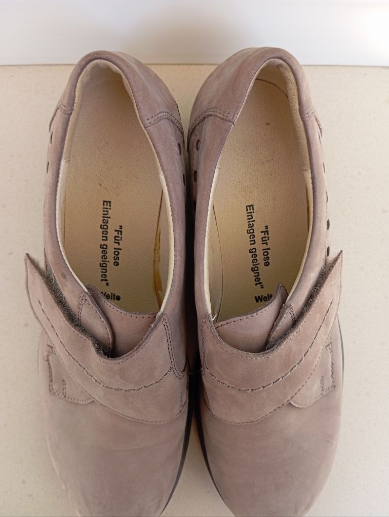 Beżowe skórzane buty Waldlaufer, rozmiar 5, tęgość H