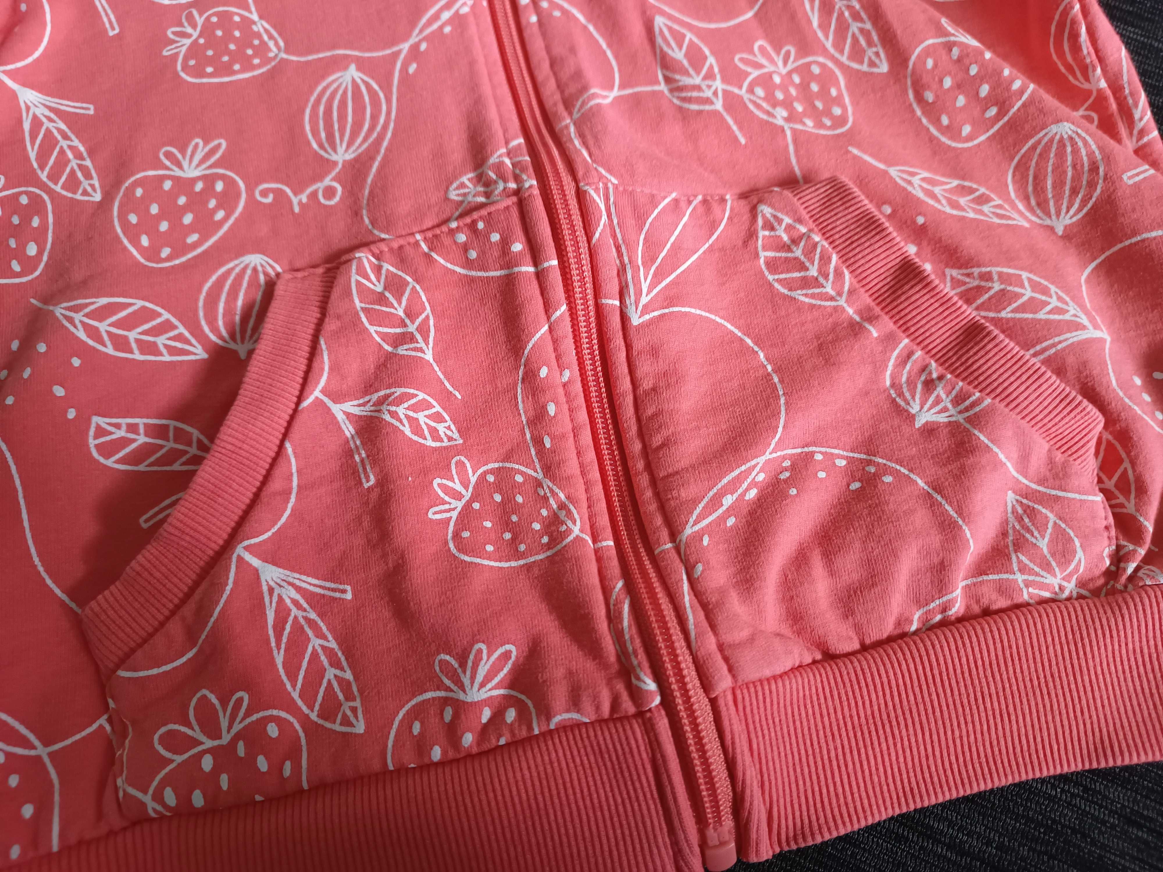 Bluza dziewczęca z kapturem łososiowa 128 cm